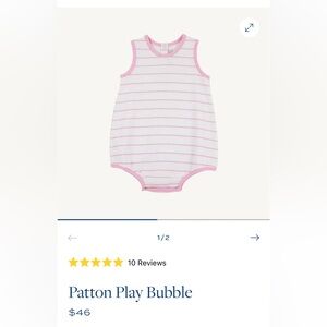 Pink and White Striped Beaufort Bonnet Company Romper 6-12 month NEW W TAGS